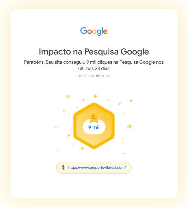 SEO: Google Search Console - Empório Vila Real - Mai25