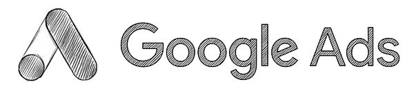 Símbolo do Google Ads em estilo ilustração Hachura