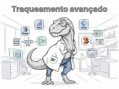 No topo centralizado sobre fundo claro, destaca-se o título principal em letras preenchidas em degradê cinza com contorno hachurado: "Traqueamento avançado"