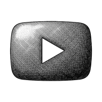 Ícone do Youtube em estilo ilustração hachura